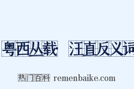 粤西丛载·汪直反义词是什么意思的图片
